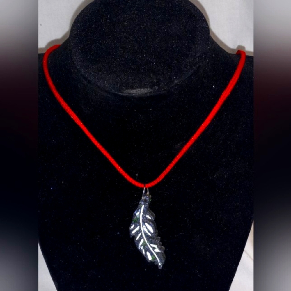 Epoxy Festher Necklace